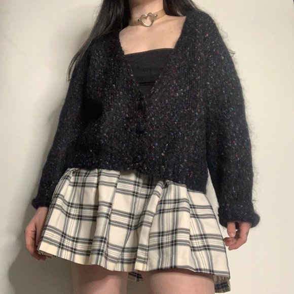 Multicolor Mohair Knit Cardigan
